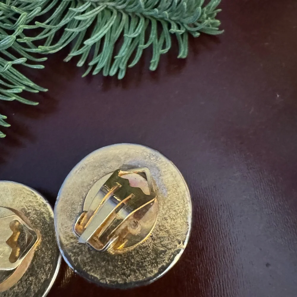 Gold Sun Face Earrings - Picture 4 of 4